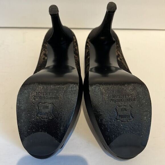 Stuart Weitzman Lillie Nude Luxe Lace Peep Toe Platform Heels Size 10 - Picture 14 of 16